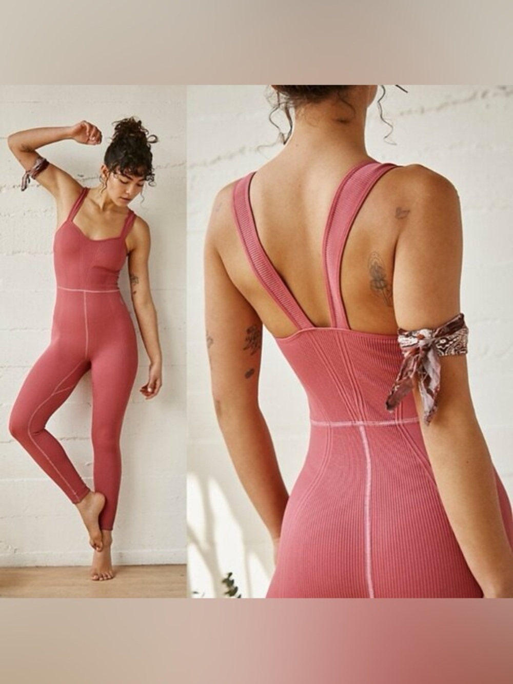 NWT FP Movement Free People High Fidelity Onesie Jumpsuit in Woodrose size M/L